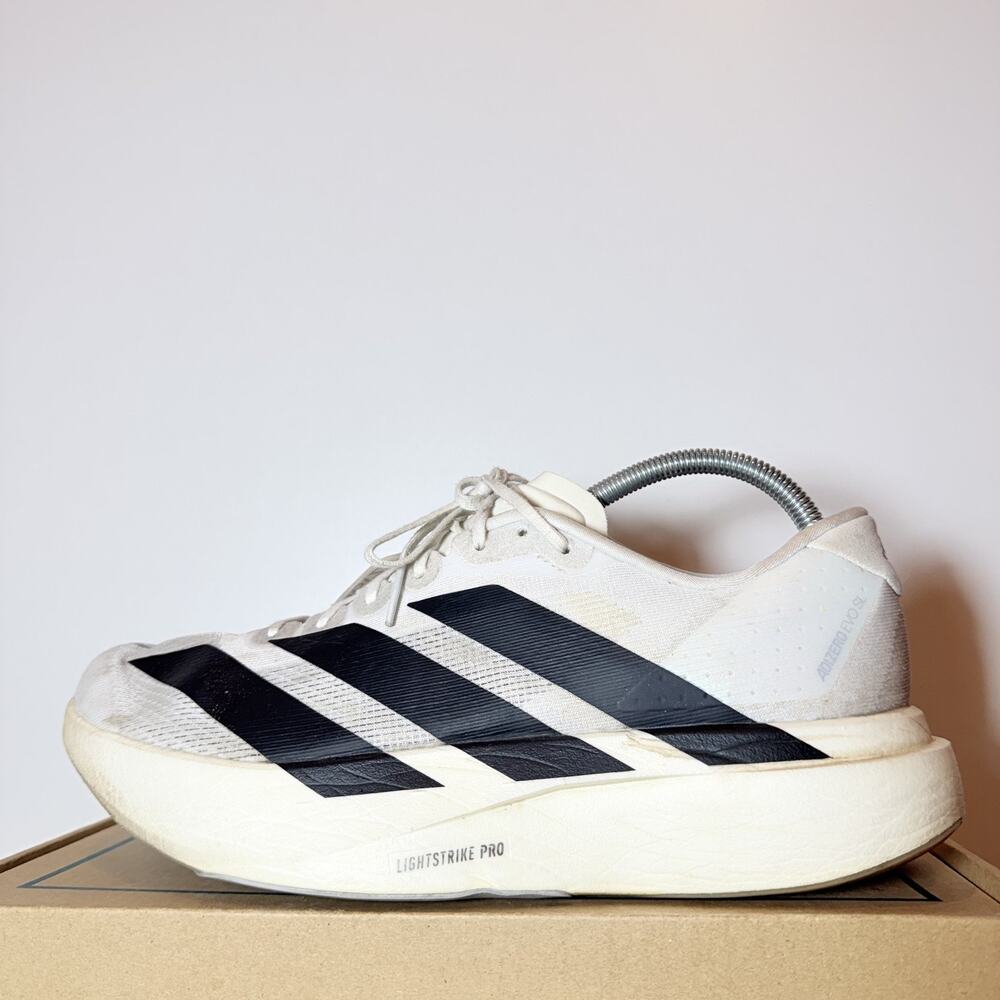 Adidas Mens Size 10 Adizero Evo SL Lightstrike Pro Running Shoes White Black